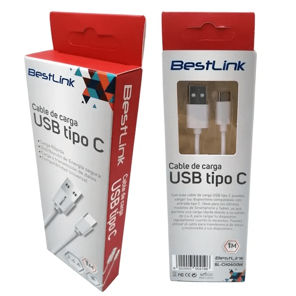 CABLE DE CARGA USB TIPO C - USB 2.4A BESTLINK2