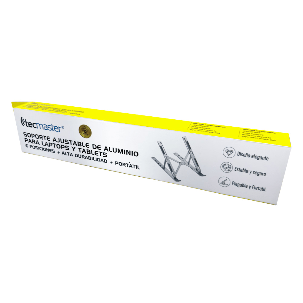 TECMASTER SOPORTE AJUSTABLE DE ALUMINIO PARA COMPUTADORA PORTÁTIL2