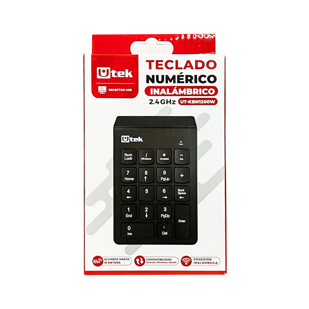 Teclado Numérico Inalámbrico 2.4 GHz / Mod. UT-KBN1200W2