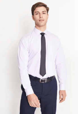 CAMISA FORMAL BASICA LISA REGULAR POPLIN LILA V6000N060