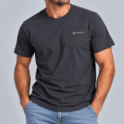POLERA MANGA CORTA ESTAMPADA BASICA HOMBRE EBANO LI003N005