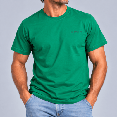 POLERA MANGA CORTA ESTAMPADA BASICA HOMBRE VERDE LI003N011