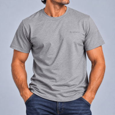 POLERA MANGA CORTA ESTAMPADA BASICA HOMBRE GRIS LI003N003