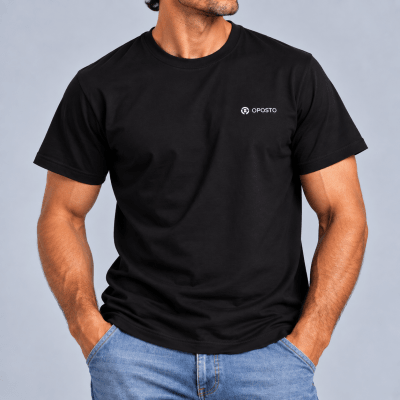 POLERA MANGA CORTA ESTAMPADA BASICA HOMBRE NEGRO LI003N009