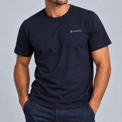 POLERA MANGA CORTA ESTAMPADA BASICA HOMBRE AZUL MARINO LI003N079