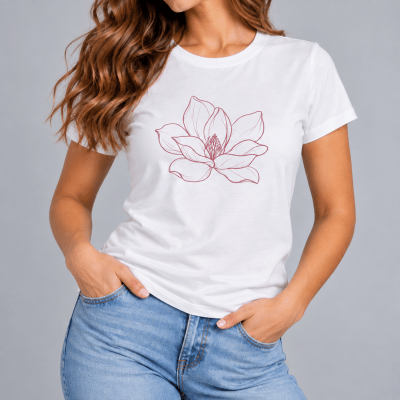 POLERA MANGA CORTA ESTAMPADA BLANCA MUJER LI100N001