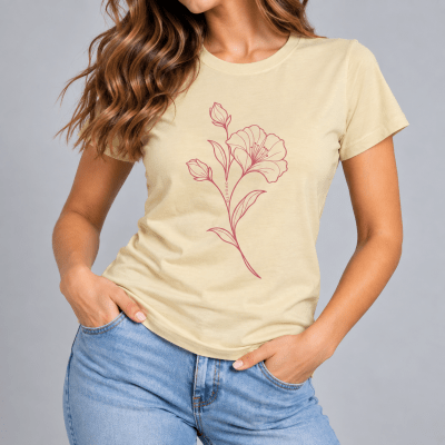 POLERA MANGA CORTA ESTAMPADA ANGORA MUJER LI100N023