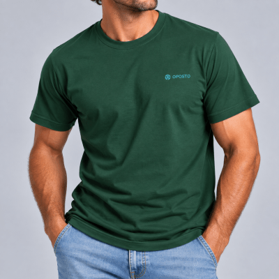 POLERA MANGA CORTA ESTAMPADA BASICA HOMBRE VERDE LI003N017