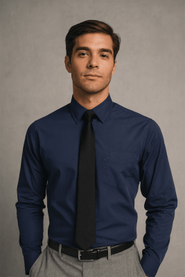 CAMISA LISA HOMBRE AZUL LI050N077