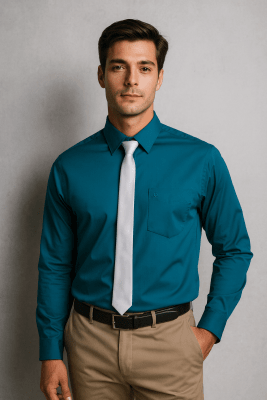 CAMISA LISA HOMBRE PETROLEO LI050N078