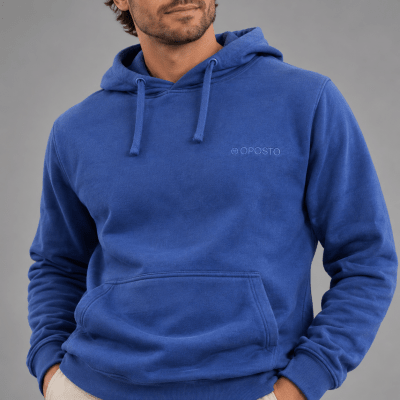 POLERON CON CAPUCHA BASICO OPOSTO AZUL LI001N077