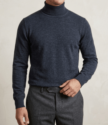 SWEATER CUELLO TORTUGA 100% ALGODON AZUL MARINO I6000N079