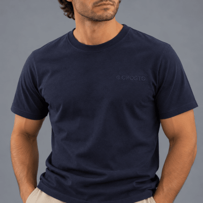 POLERA MANGA CORTA BASICA OPOSTO AZUL MARINO LI000N079