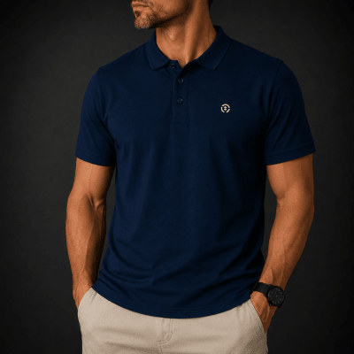 POLO MANGA CORTA PIQUE AZUL MARINO V7000N079