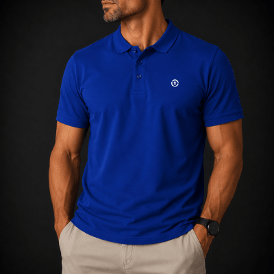 POLO MANGA CORTA PIQUE AZUL ROYAL V7000N076