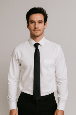 CAMISA LISA TAILORED FIT HOMBRE BLANCO LI060N001