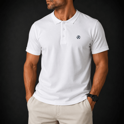 POLO MANGA CORTA PIQUE BLANCA V7000N001