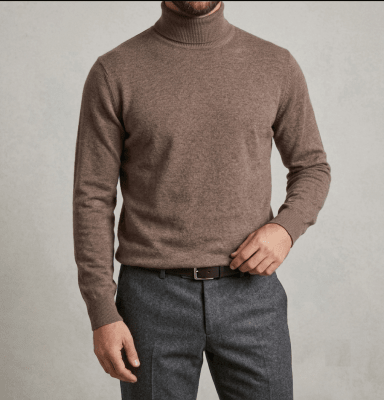SWEATER CUELLO TORTUGA 100% ALGODON CAFE I6000N039
