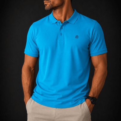 POLO MANGA CORTA PIQUE TURQUESA V7000N083