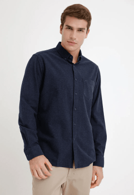 CAMISA HOMBRE FRANELA AZUL MARINO I5000N079