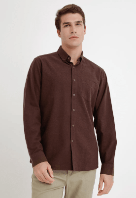 CAMISA HOMBRE FRANELA CAFÉ I5000N037