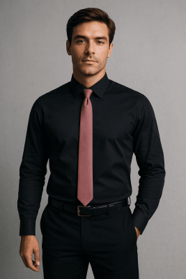 CAMISA DE VESTIR HOMBRE SLIM FIT NEGRA LI061N009