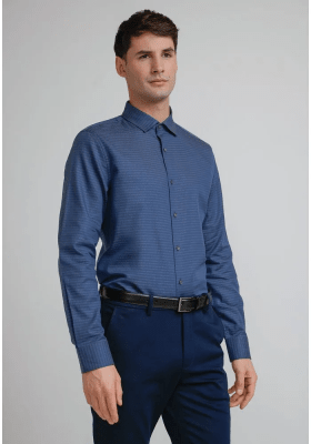 CAMISA CASUAL OXFORD AZUL PIEDRA V6001N069