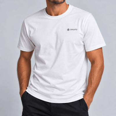 POLERA MANGA CORTA ESTAMPADA BASICA HOMBRE BLANCO LI003N001