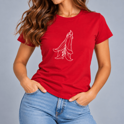 POLERA MANGA CORTA ESTAMPADA ROJO MUJER LI100N054