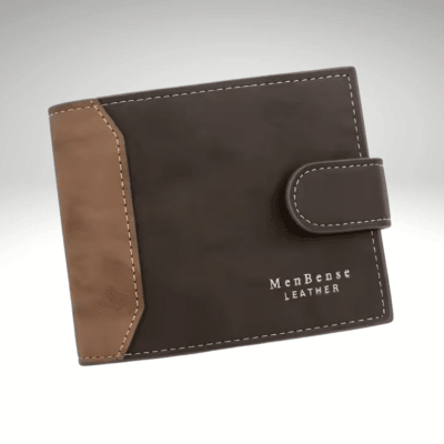 BILLETERA PU CON BROCHE PARA HOMBRE CAFE OSCURO AC200N039