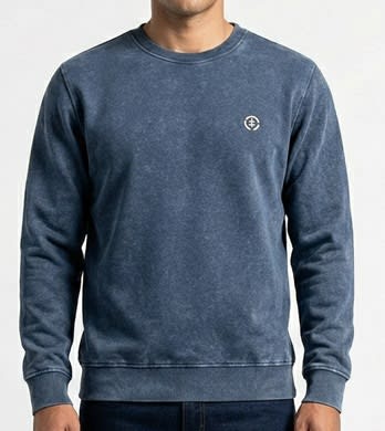 POLERON ACID WASH HOMBRE AZUL DENIM I6000N084