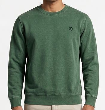 POLERON ACID WASH HOMBRE VERDE I6000N013
