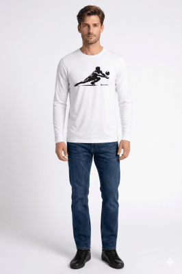 POLERA MANGA LARGA ESTAMPADA BLANCO - VOLLEYBALL I6000N001