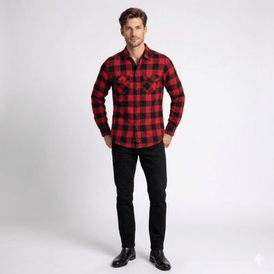 CAMISA MANGA LARGA LEÑADORA ROJO I6000N054