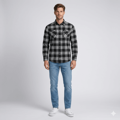 CAMISA MANGA LARGA LEÑADORA GRIS I6000N003