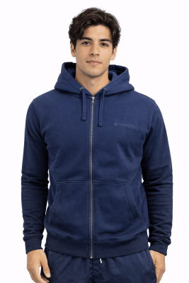 POLERON BÁSICO FULL ZIPPER OPOSTO AZUL MARINO LI002N079