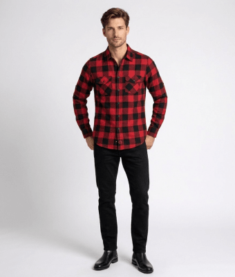 CAMISA MANGA LARGA LEÑADORA ROJO I6000N054