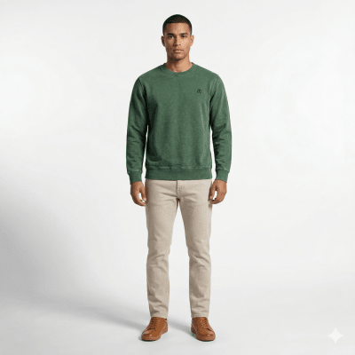 POLERON ACID WASH HOMBRE VERDE I6000N013