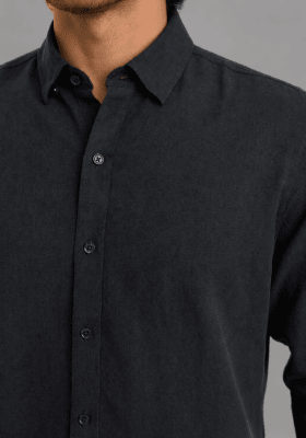 CAMISA MANGA LARGA DE LINO GRIS V7000N004