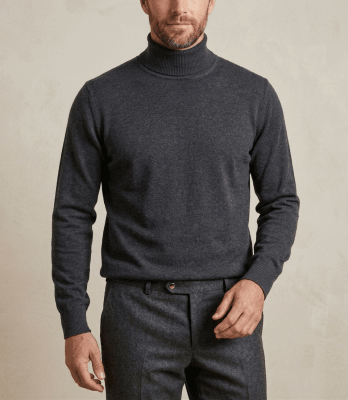 SWEATER CUELLO TORTUGA 100% ALGODON GRIS OSCURO I6000N004