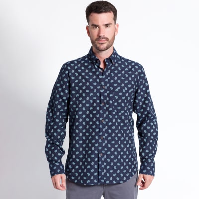 CAMISA OXFORD ESTAMPADA TALLAS EXTRA (5XL Y 6XL) I3800X004