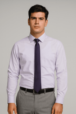 CAMISA LISA TAILORED FIT HOMBRE LILA LI060N060