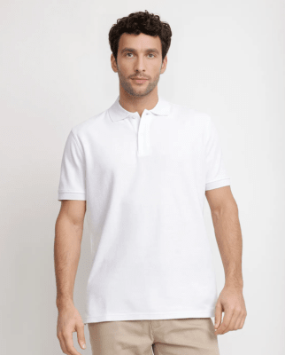 POLERA POLO PIQUÉ HOMBRE BLANCO V6000N001