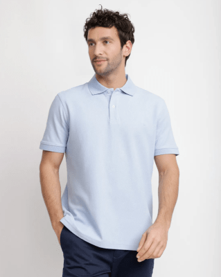 POLERA POLO PIQUÉ HOMBRE CELESTE V6000N070