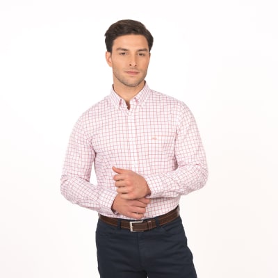 CAMISA MANGA LARGA A CUADROS CORAL V5205N599