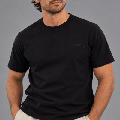 POLERA MANGA CORTA BASICA OPOSTO NEGRO LI000N009