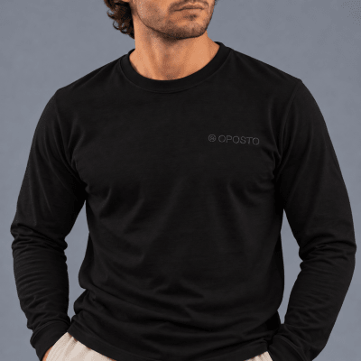 POLERA MANGA LARGA BASICA OPOSTO NEGRO LI000N009