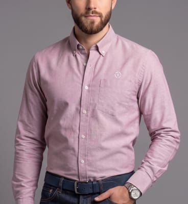 CAMISA OXFORD OPOSTO BURDEO I6001N056
