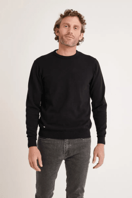 SWEATER HOMBRE ALGODÓN SLIM LISO PHELPS NEGRO V6000N009