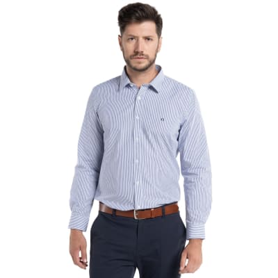 CAMISA LISTADA PARA HOMBRE AZUL I5052N577